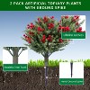 2 Pack Artificial Topiary with Ground Spike, UV Resistant Faux Greenery Shrubs, Fake Christmas Evergreen Plant for Front Porch Garden - 4 of 4