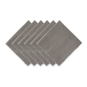 Design Imports  Heavyweight  Fringe Napkin Set 6 Piece, Gray, 20X20" - 1 of 4