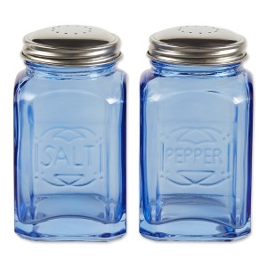 RSVP International Retro Glass Salt & Pepper Set - Blue - 1 of 4