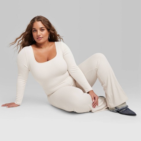 Women's Seamless Fabric Jumpsuit - Wild Fable™ Off-white 2x : Target