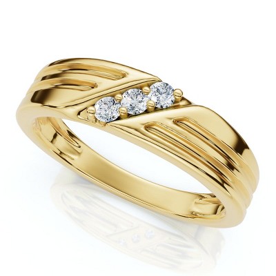 Pompeii3 Mens 14k Yellow Gold Diamond Wedding Anniversary Ring