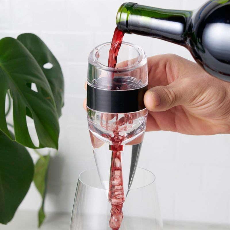 TRUE Aereo Wine Aerator Pourer Spout - Portable Wine Pourer for Wine Bottles, Clear, 2 of 7