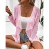 Lightweight Crochet Cardigan Sweater Rib Knit Open Front Sweater Coats - 4 of 4