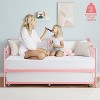 Twin Daybed with Trundle and Backrest, Metal Sofa Bed Frame for Living Room, Bedroom and Guest Room - 3 of 4