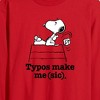 Men's - Peanuts - Snoopy Typos Make Me Sic Long Sleeve Graphic T-Shirt - 2 of 4