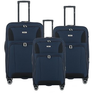 Casey Soft side Lightweight Expandable with 360° Dual Spinning Wheels and Combo Lock – Includes 28", 24", 20" 3-Piece Luggage Set - 1 of 4