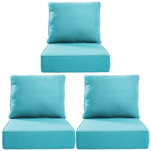 POCASSY 6" Outdoor Cushion Set, 24"x24" Replacement Water Resistant Zippered Cushion for Chairs - 1 of 4