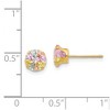 Black Bow Jewelry 6mm Round Multicolor Cubic Zirconia Stud Earrings in 14k Yellow Gold - 4 of 4