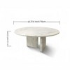 Lyngins Genuine Marble Round End Table, Natural Marble Small Coffee Table, Stone Side Table for Living Room, Nightstand with Semi-Polished Surface - 2 of 4