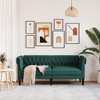 vidaXL Chesterfield Sofa Dark Green 100% polyester, plywood, solid wood - 2 of 4