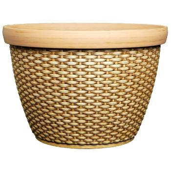14" Wide 2pc Planter Jake Basket Straw - Classic Home and Garden