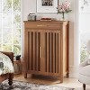 Tribesigns 5-Tier Shoe Cabinet, Freestanding Shoe Storage Cabinet with Louvered Doors, Wood Shoe Rack with Adjustable Shelf - 2 of 4
