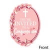 Big Dot of Happiness Confirmation Pink Elegant Cross - Shaped Fill-in Invitations - Girl Religious Party Invitation Cards with Envelopes - Set of 12 - image 2 of 4