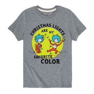 Boys' - The Cat in the Hat - Christmas Lights Are My Favorite Color Short Sleeve Graphic T-Shirt - 1 of 4