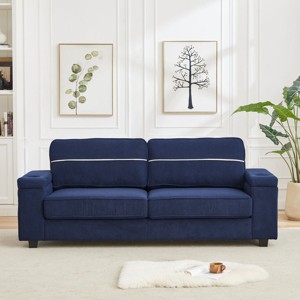 86"Storage Sofa Couch,Deep Seat Sofa,Corduroy Couch With USB And Cup Holder,Modern Style Sofa,3 Seater Sofa Couch For Living Room,Bedroom-Cuddlewood - 1 of 4