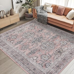 Washable Rugs for Living Room Bedroom Nursery Distressed Vintage Office Carpet Oriental Home Decor - 1 of 4