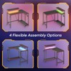 Pinmoco 42" Reversible L-Shaped Gaming Desk, LED Carbon Fiber Desk with Monitor Stand & Headset Hooks - 4 of 4