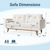 65" Mid-Century Loveseat Sofa, 2-Seater Deep Seat Couch with Linen Upholstery for Living Room, Bedroom, or Office Small Space - 4 of 4