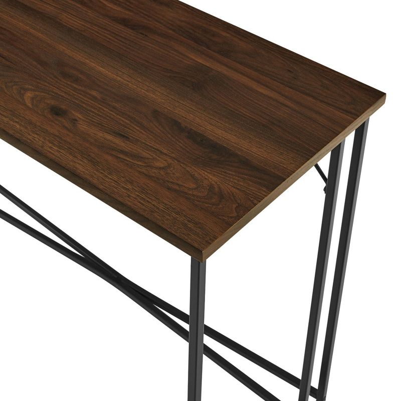 Maxwell Modern Glam Simple Y Leg Writing Desk Dark Walnut - Saracina Home, 6 of 8