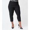 Unique Vintage Women's Plus High Waist Rachelle Capri Pants Black - 2 of 4