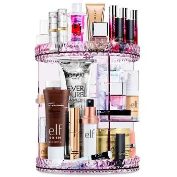 Sorbus 360 Rotating Makeup Organizer - Spinning cosmetics organizer, Adjustable Shelves for Make Up, Perfume & more (Purple)