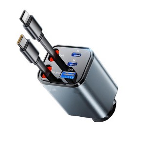Itopfox 5-in-1 Retractable Car Charger with 84W Fast Charging Cables, Compatible with iPhone 17/16/15/14/13/12/11, Galaxy, Pixel Ultra-Compact Design - 1 of 4