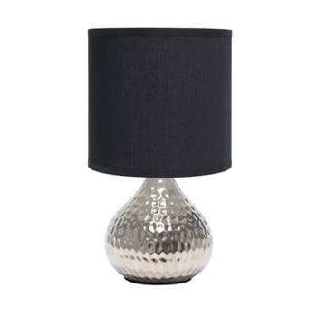 Hammered Drip Mini Table Lamp with Fabric Shade - Simple Designs