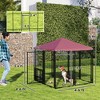 Skyzone 4.6'x4.6'x5' Outdoor Dog Kennel with Rotating Adjustable Bowls, Waterproof Cover, Lockable - 3 of 4