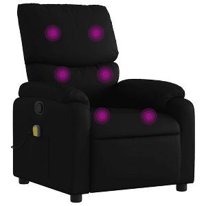 vidaXL Massage Recliner Chair Black Faux leather, metal, plywood Single - 1 of 4