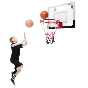 Over-The-Door Mini Basketball Hoop Includes Basketball & Hand Pump 2 Nets Indoor Sports - 1 of 4