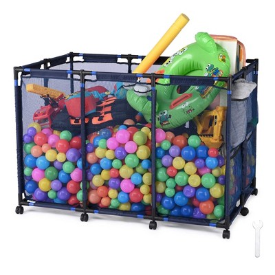 Yescom Pool Storage Bin Toys Cart with Lockable Wheels
