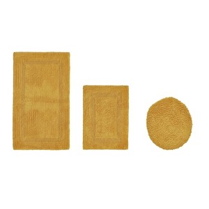 Lux Premium 100% Cotton  Ultra-Soft Tufted Solid Reversible 3 Piece Bath Rug Set, Water-Absorbent, Durable, Machine Washable Bathroom Rug - 1 of 4