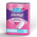 Always Dailies Thin Unscented Panty Liners - Regular