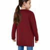Clearlove Girls' Solid Color Knit Cardigan Long Sleeve Open Front Sweater with Pocket Cute Loose Fit Outerwear for Kids - 2 of 3