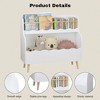BABYYER Kids Bookshelf, 2-Tier Wooden Open Bookcase with Rod Shelf, Wavy Edge Design for Bedroom, Playroom and Nursery - 3 of 4