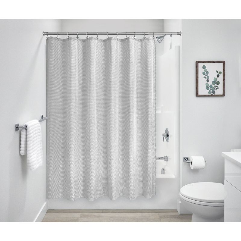 iDESIGN 72&#34;x72&#34; Slub Striped Shower Curtain, 2 of 3