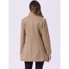 INSPIRE CHIC Women's Turn Down Collar Buttoned Business Casual Mid-Long Winter Coat - 4 of 4