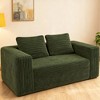 QingMoon Memory Foam Loveseat Sofa, Deep Seat Boneless Couch, Corduroy 2-Seater Sofa with Pillows and Wide Armrests for Living Room - 2 of 4