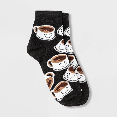 Women's Coffee Ankle Socks - Xhilaration™ Black 4-10