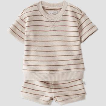 Little Planet by Carter’s Organic Baby 2pc Striped Shorts Set - Brown