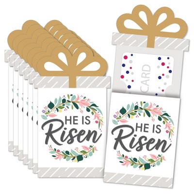 Big Dot of Happiness Religious Easter - Christian Holiday Party Money and Gift Card Sleeves - Nifty Gifty Card Holders - Set of 8