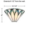 Regency Hill Filton Tiffany Style Wall Light Sconces Set of 2 Bronze Metal Hardwire 12 1/4" Fixture Blue White Art Glass for Bedroom Bathroom Vanity - 4 of 4