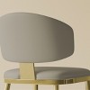 Set of 2 Armless PU Leather Dining Chairs with Padded Seat,Curved Back and Metal Legs for Kitchen or Dining Room-Baofuwish - 3 of 4