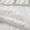50"x60" Dublin Cable Knit Throw Blanket White - VCNY: Soft Cotton, Machine Washable, Cozy & Warm - 4 of 4