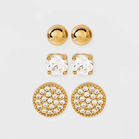 Gold earring online set of 3