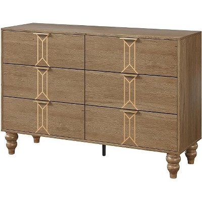 6 Drawers Dresser for Bedroom, Modern Wooden Dresser with Deep Drawers, Chest of Drawers for Living Room, Hallway, Entryway