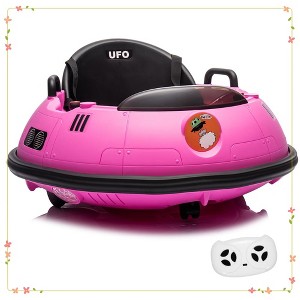12V Kids Bumper Car with Remote Control, 360° Spin, 3 Speed Modes, LED Flashing Lights - 1 of 4