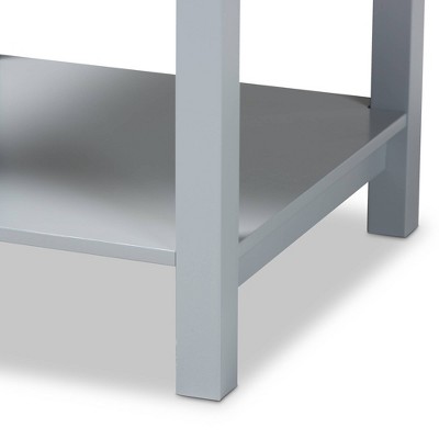 Willow Light Grey 2-Drawer Wood Nightstand with Silver Knobs
