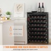 VEVOR 42 Bottle Modular Wine Rack, 7-Tier Solid Bamboo Wood Storage Racks with Table Top, Floor Freestanding Wines Holder Display Shelf, Black - 3 of 4