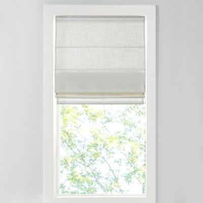 Vynxaria 27"Wx64"L Linen Blend Light Filtering Cordless Roman Shade,White(Only 1 PC)